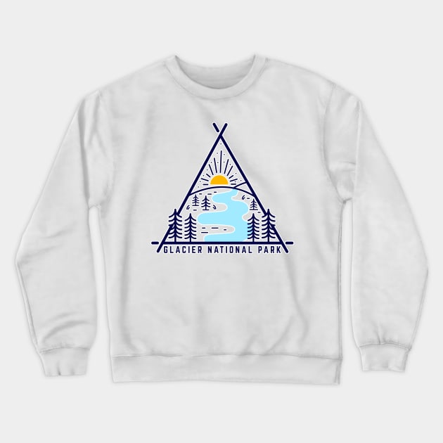 Glacier National Park Crewneck Sweatshirt by roamfree